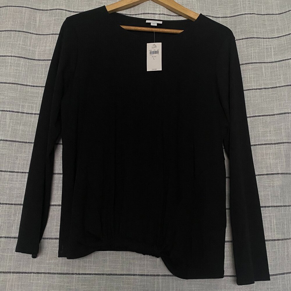 J. Jill Black Long-Sleeved Top with front detail L